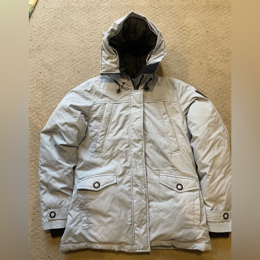 Ecko red puffer down winter jacket with hood. Sz small